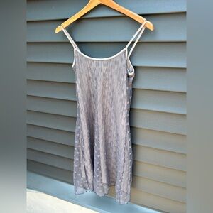 ORANGE BRAND Elegant Silvery Grey Spaghetti Strap Dress